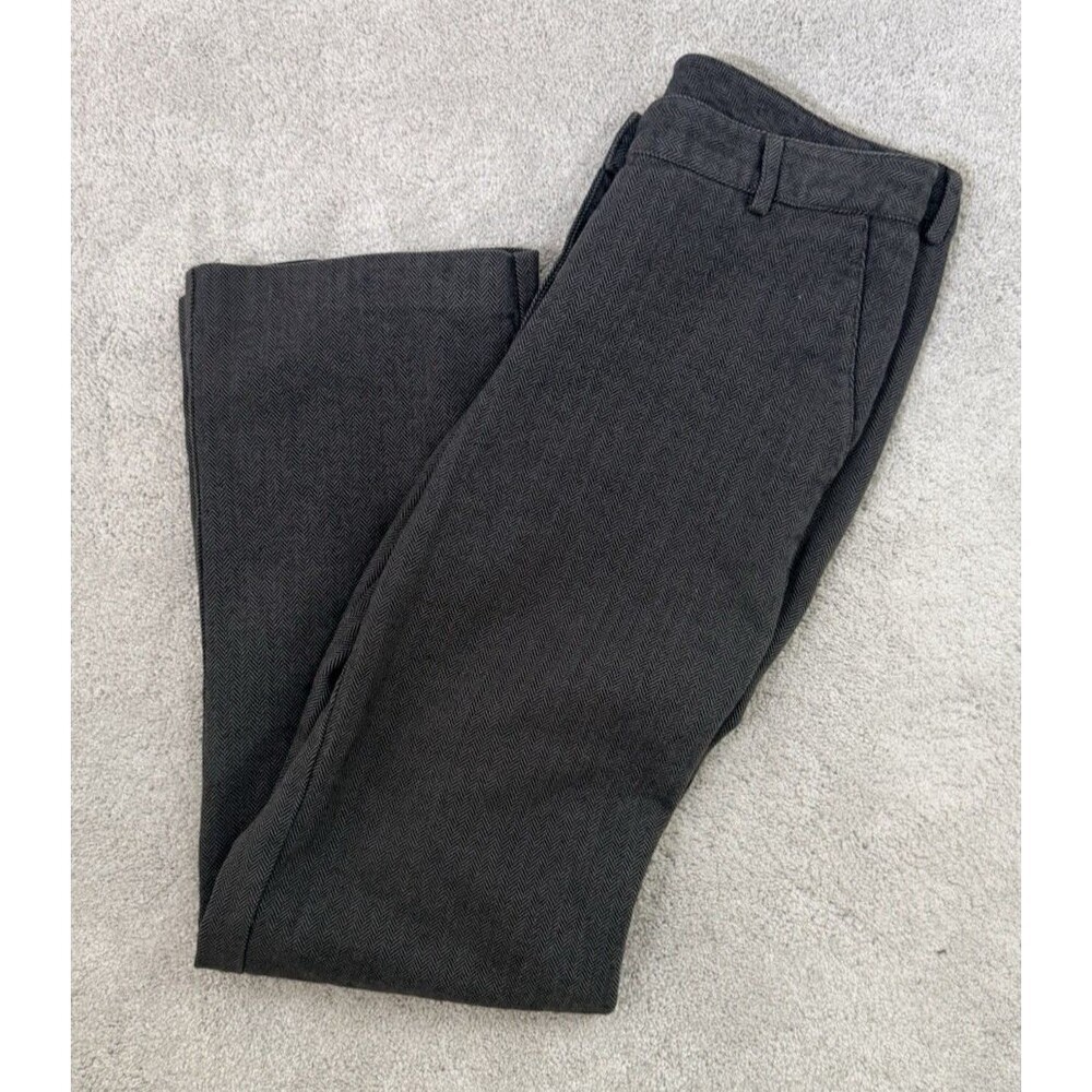 L.L.Bean Gray Herringbone Flat Front Straight Leg Dress Pants w/ Pockets - 12